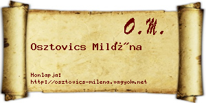 Osztovics Miléna névjegykártya